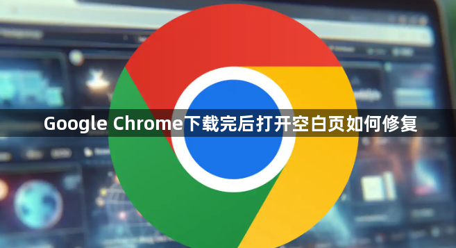 Google Chrome下载完后打开空白页如何修复1