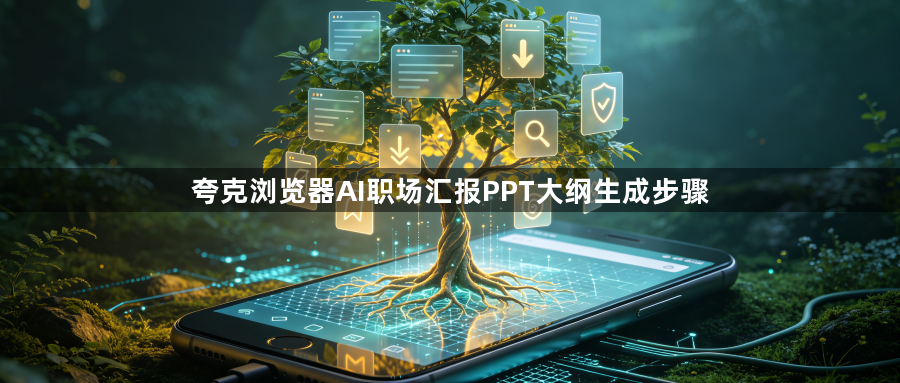 夸克浏览器AI职场汇报PPT大纲生成步骤1